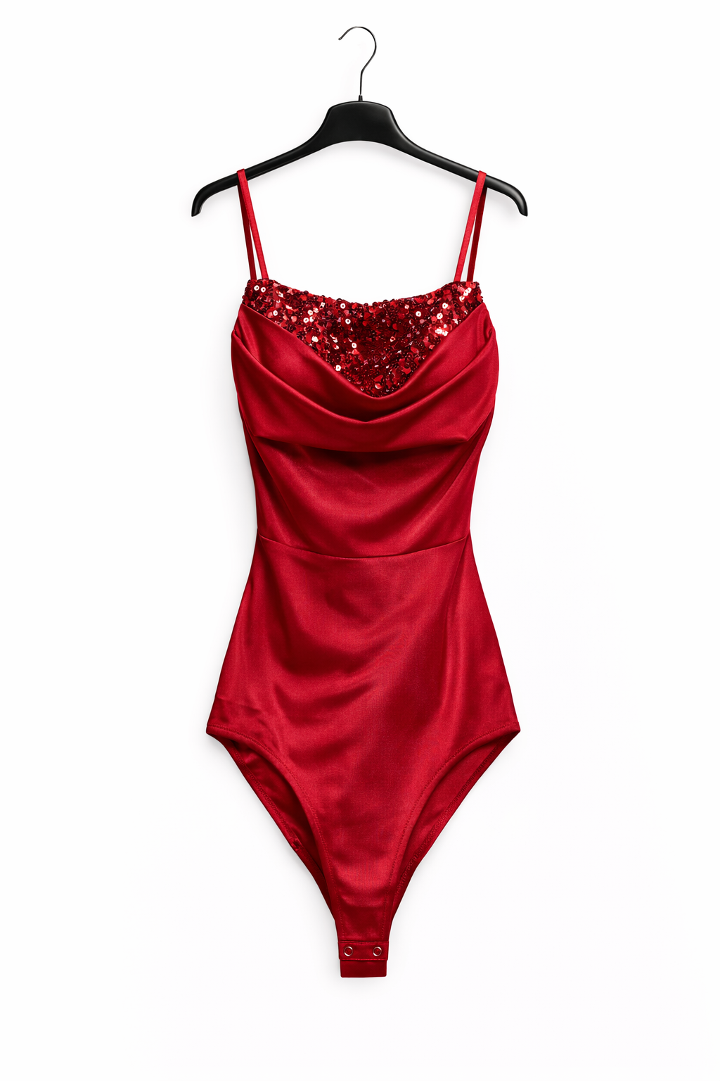 Body à sequins décolleté drapé