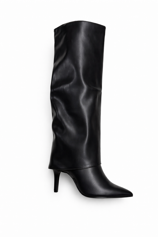 Bottes noires à talon fin