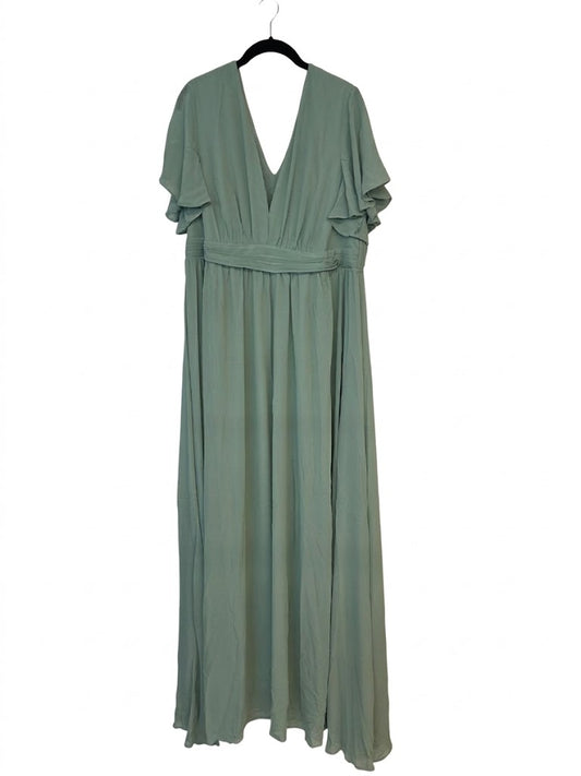 Robe longue manches volantées papillon et décolleté V