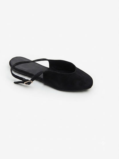 Ballerine slingback en suédine, bout rond