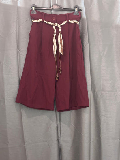 Bermuda taille haute avec ceinture foulard