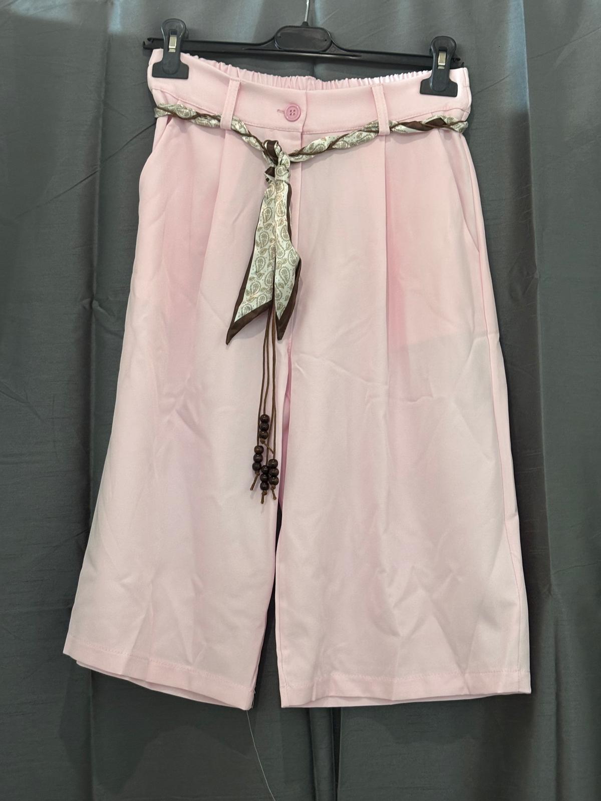 Bermuda taille haute avec ceinture foulard