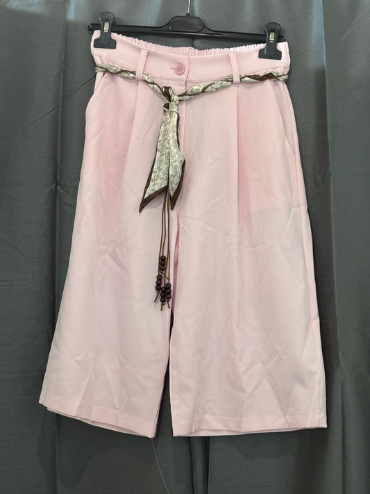 Bermuda taille haute avec ceinture foulard