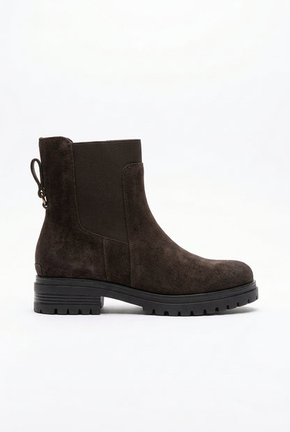 Bottines Chelsea en suédine à boucle et semelle crantée