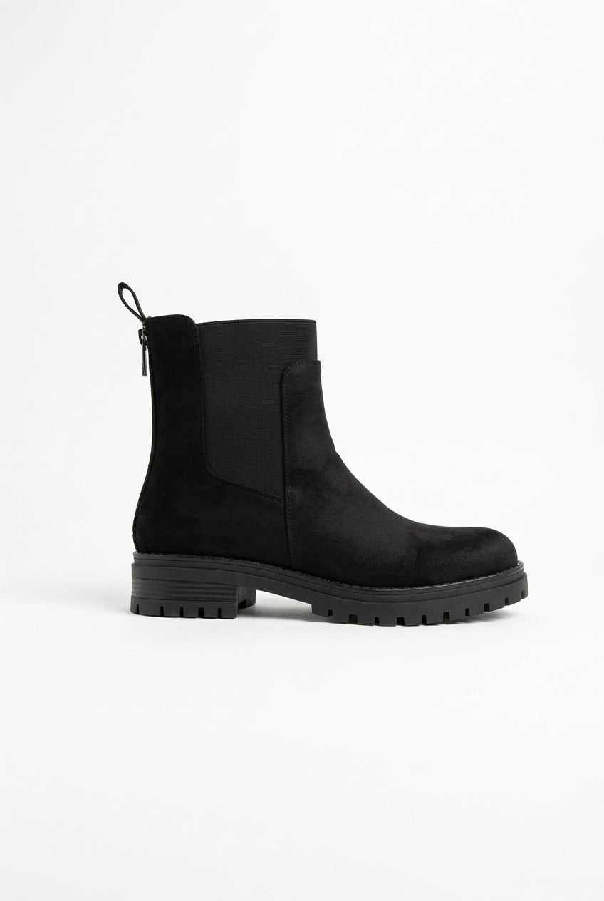 Bottines Chelsea en suédine à boucle et semelle crantée
