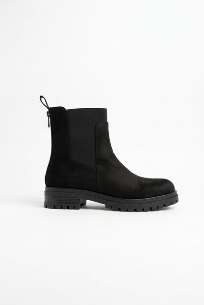 Bottines Chelsea en suédine à boucle et semelle crantée