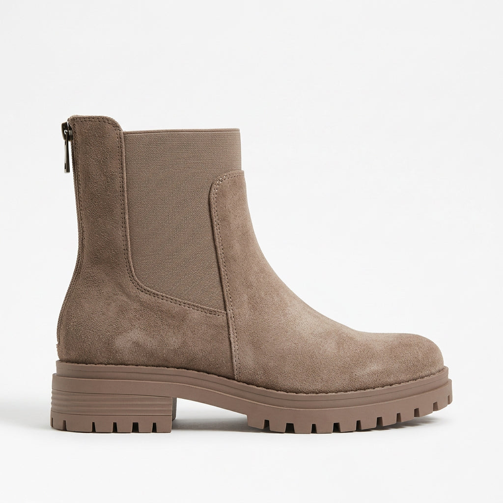 Bottines Chelsea en suédine à boucle et semelle crantée