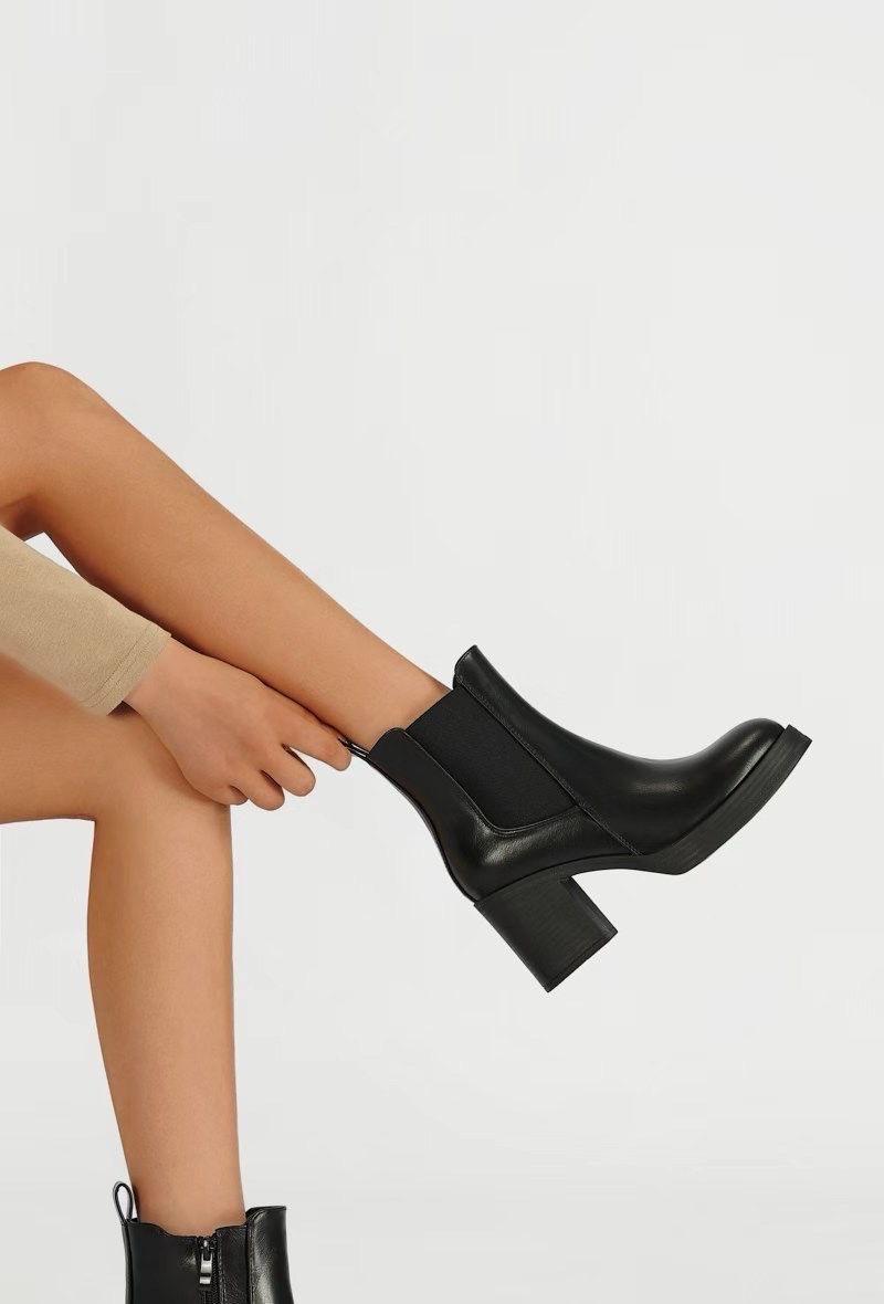 Bottines à talon carré et plateforme