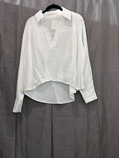 Chemise fluide cache-cœur à pans asymétriques