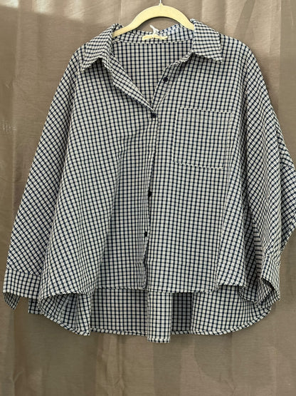 Chemise à carreaux crop oversize