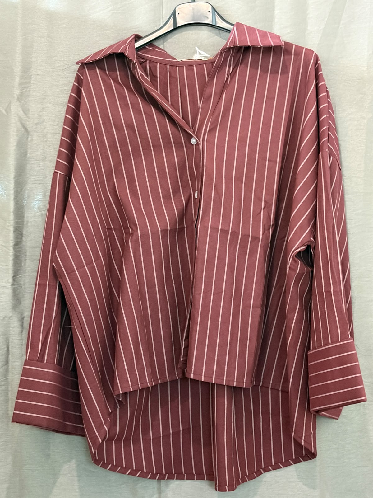 Chemise rayée oversize à revers