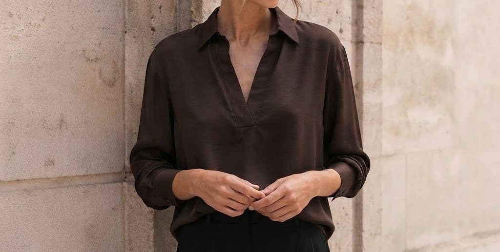 Chemise fluide cache-cœur à pans asymétriques