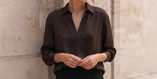 Chemise fluide cache-cœur à pans asymétriques