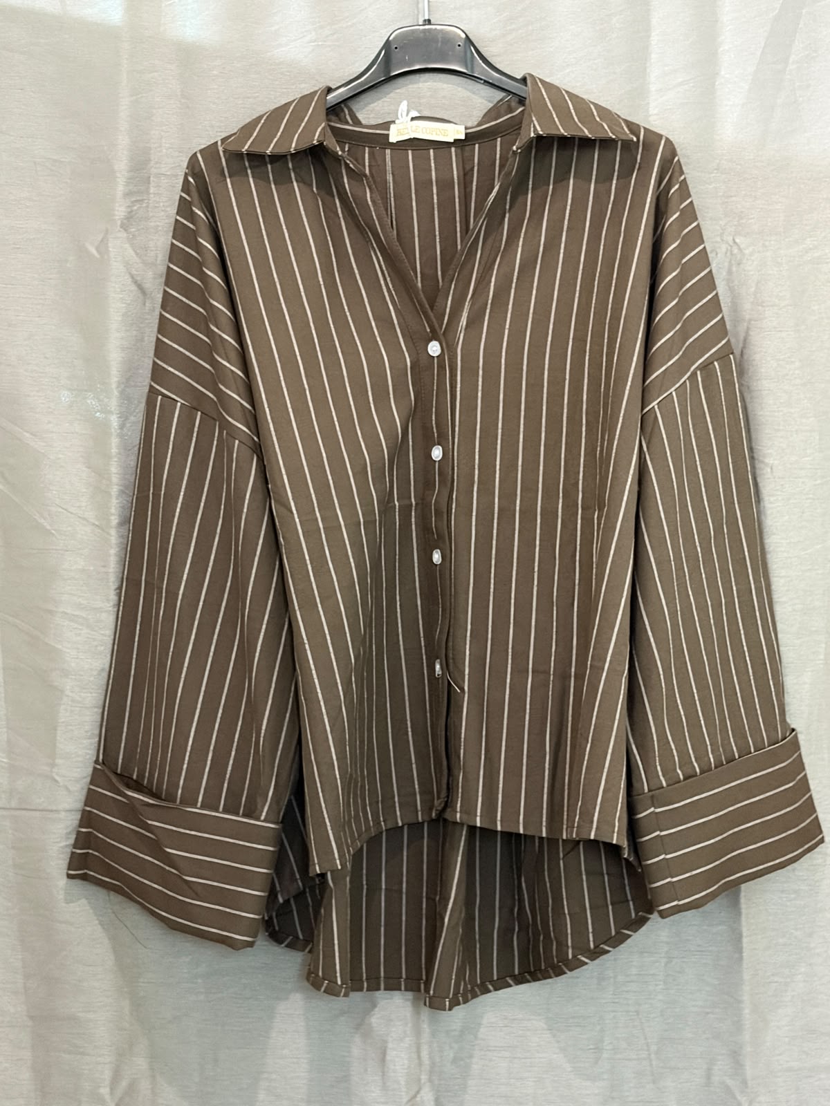 Chemise rayée oversize à revers
