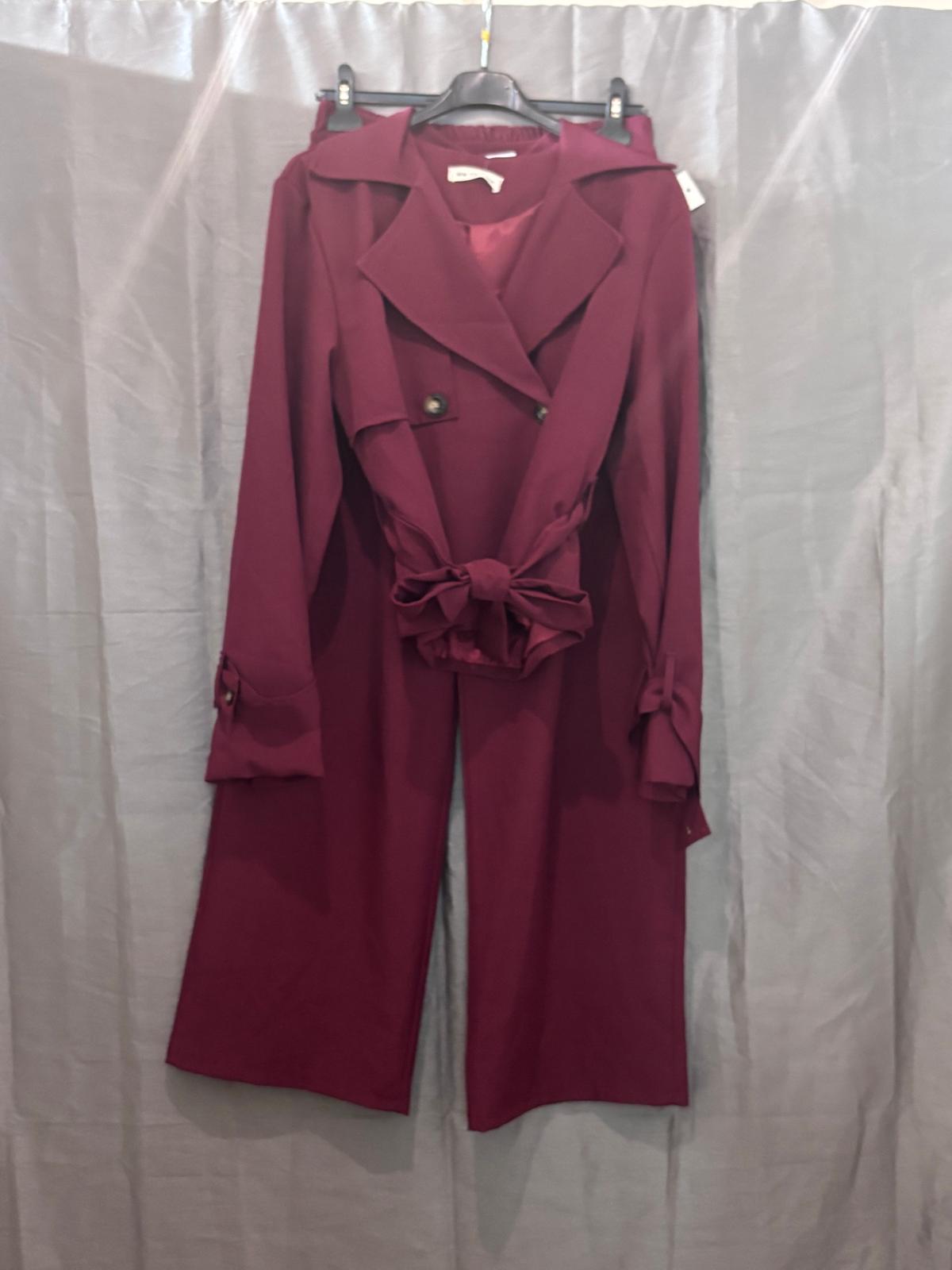 Ensemble trench ceinturé et pantalon large