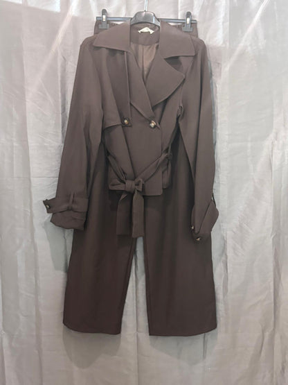 Ensemble trench ceinturé et pantalon large