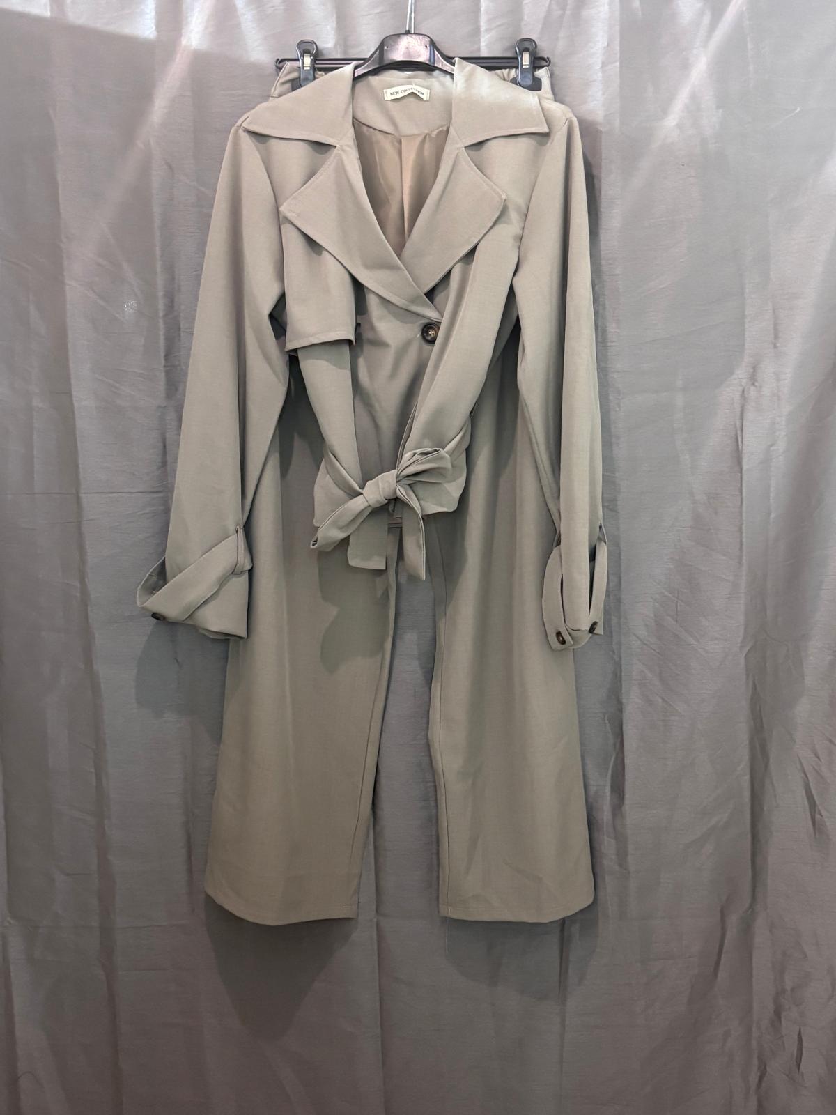 Ensemble trench ceinturé et pantalon large