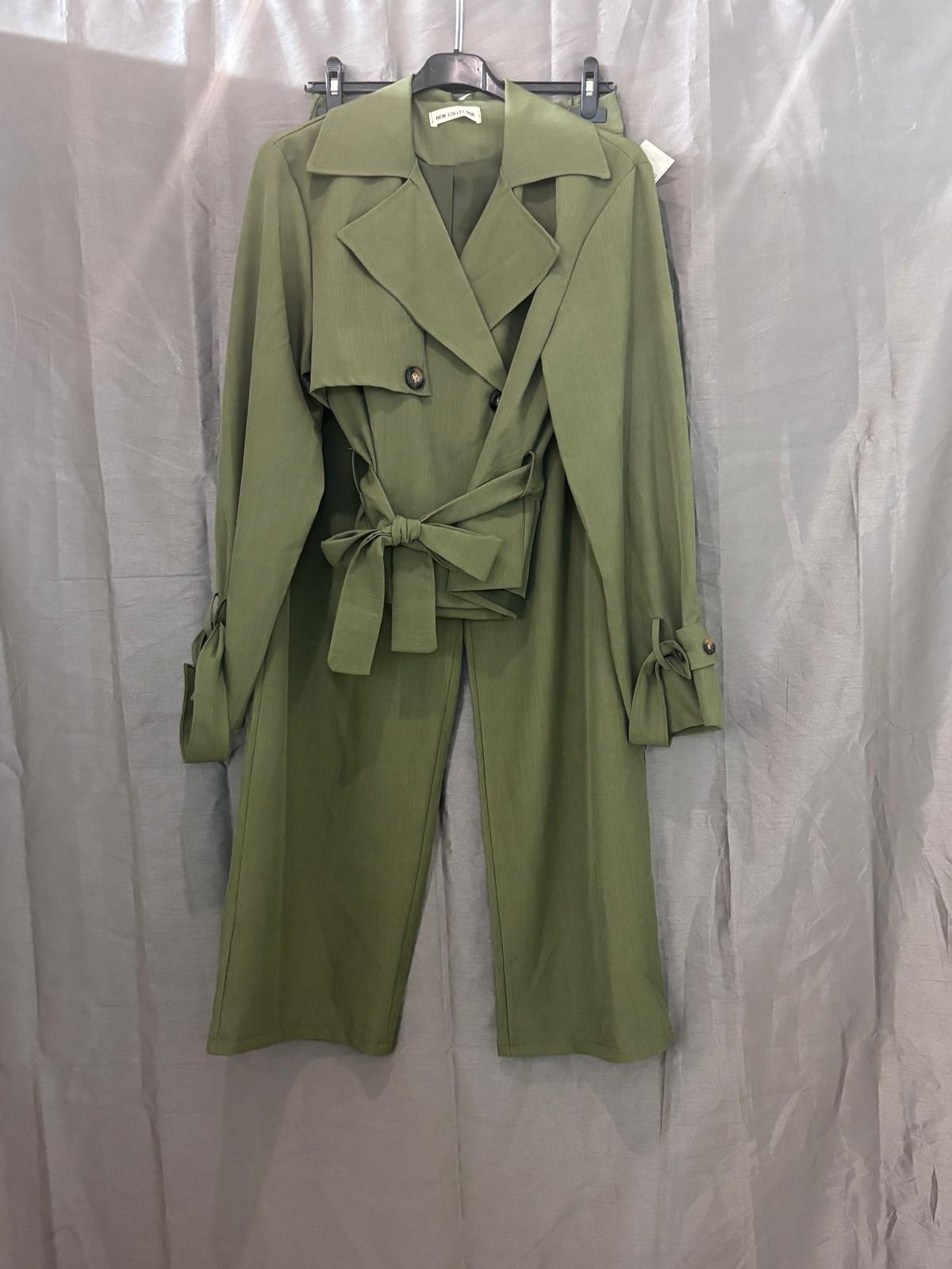 Ensemble trench ceinturé et pantalon large