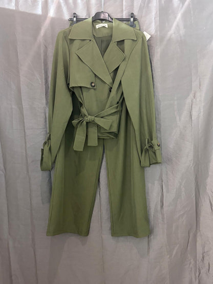 Ensemble trench ceinturé et pantalon large