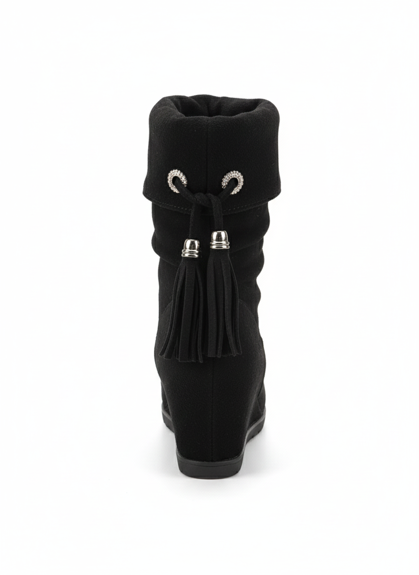 Bottines compensées à franges
