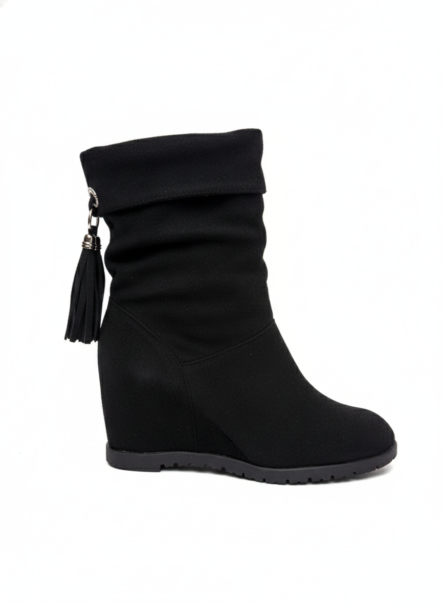 Bottines compensées à franges