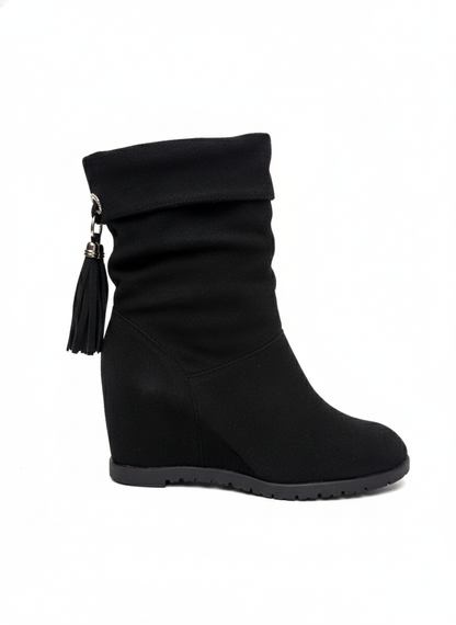Bottines compensées à franges