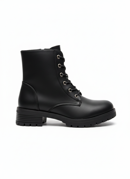 Bottines rangers noires à lacets