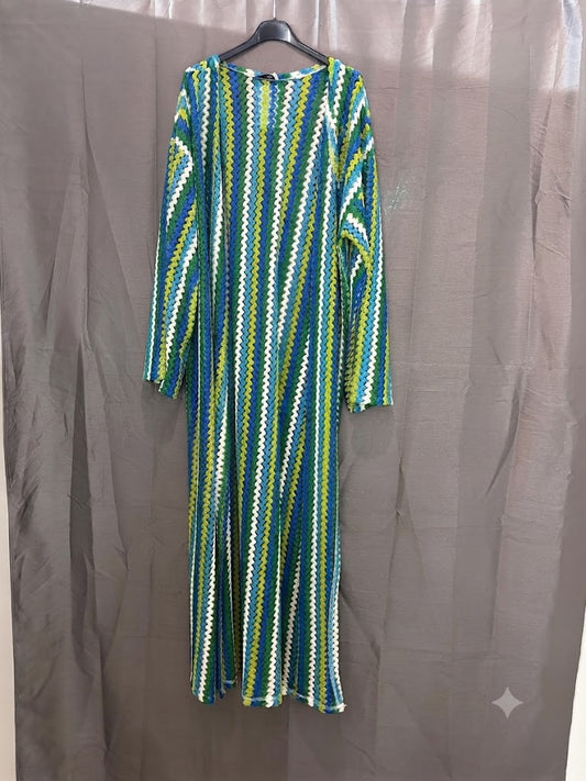 Kimono long manches longues, motif chevrons