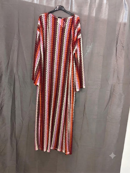 Kimono long manches longues, motif chevrons