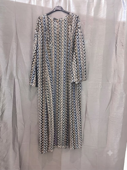 Kimono long manches longues, motif chevrons