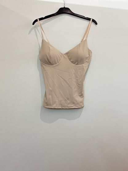 Top bustier satiné à double bretelle