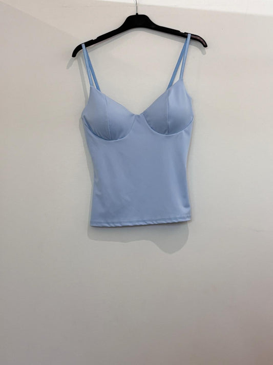 Top bustier satiné à double bretelle