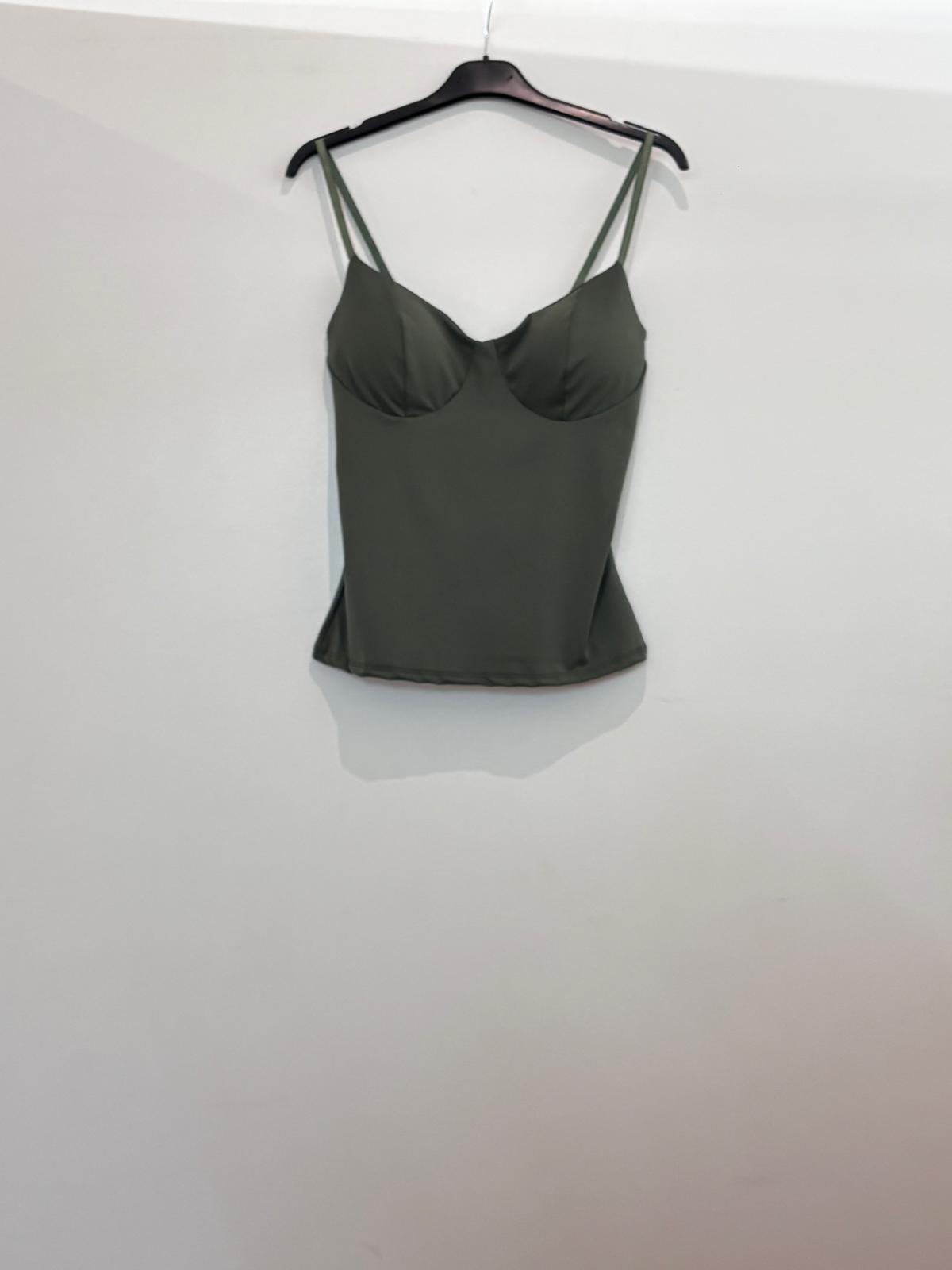 Top bustier satiné à double bretelle