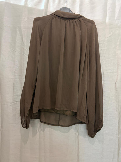 Haut à col noué, manches longues bouffantes