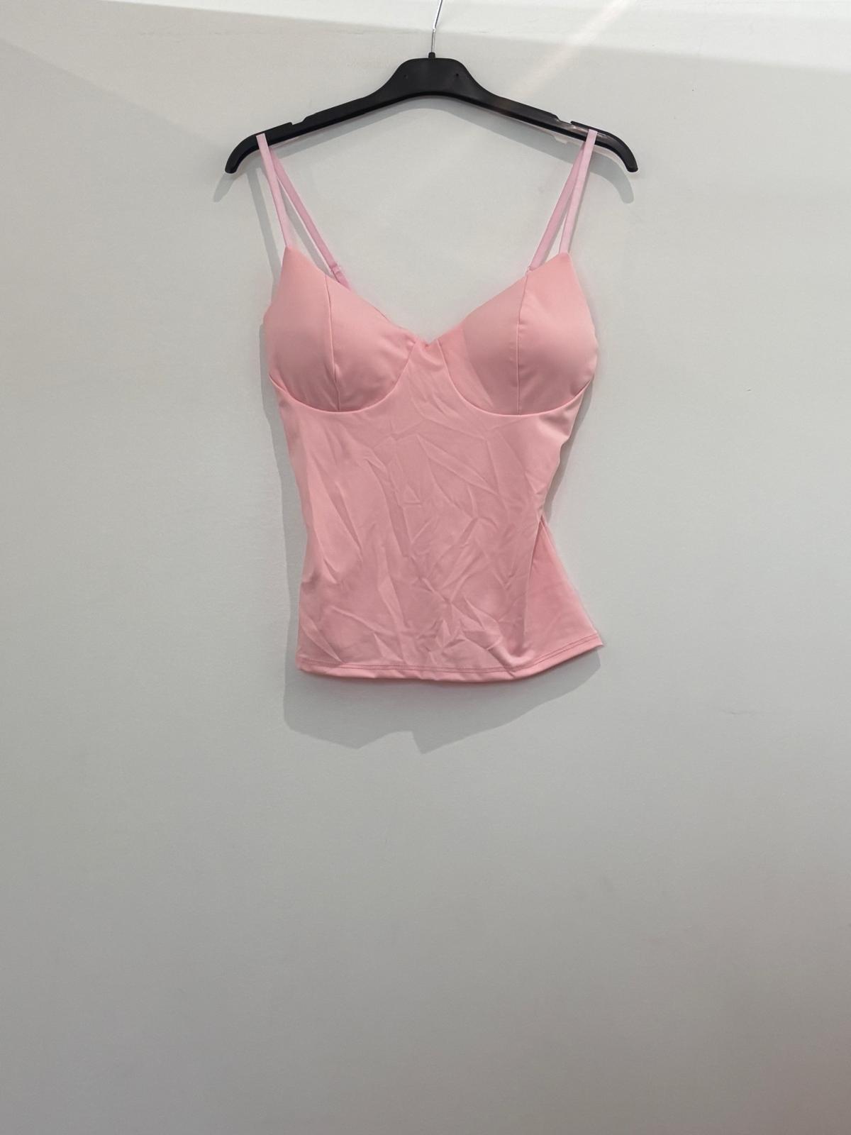 Top bustier satiné à double bretelle