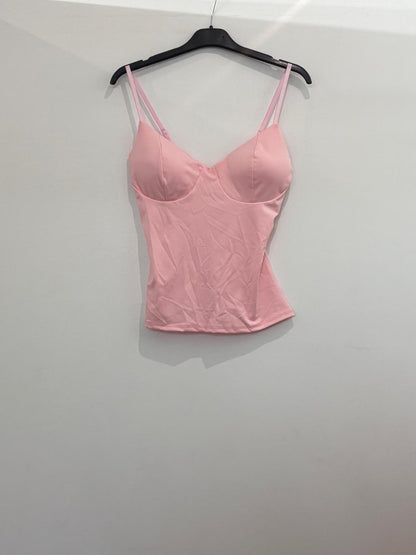 Top bustier satiné à double bretelle