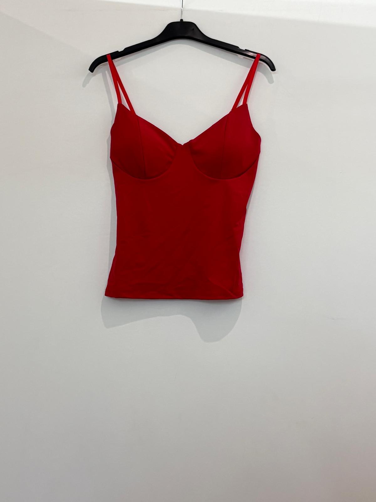 Top bustier satiné à double bretelle