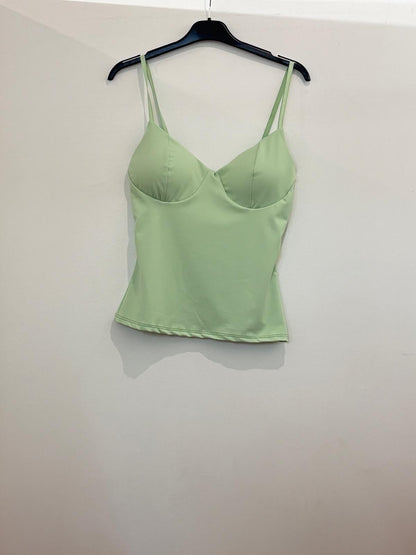 Top bustier satiné à double bretelle