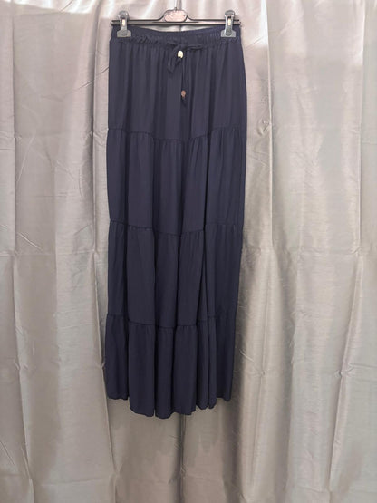 Jupe longue à volants taille élastique