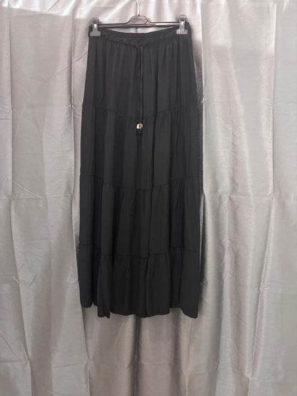 Jupe longue à volants taille élastique