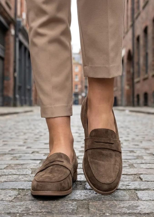 Mocassin plat en suédine