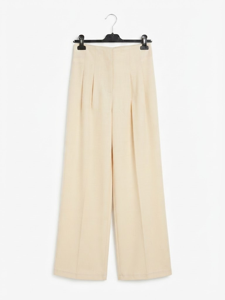 Pantalon large tissu fluide et plissé