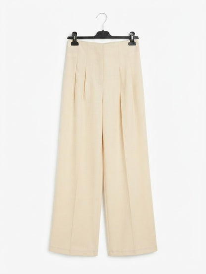 Pantalon large tissu fluide et plissé