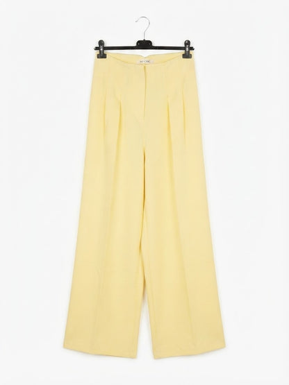 Pantalon large tissu fluide et plissé