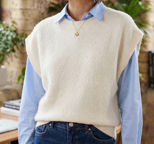 Pull sans manches en maille