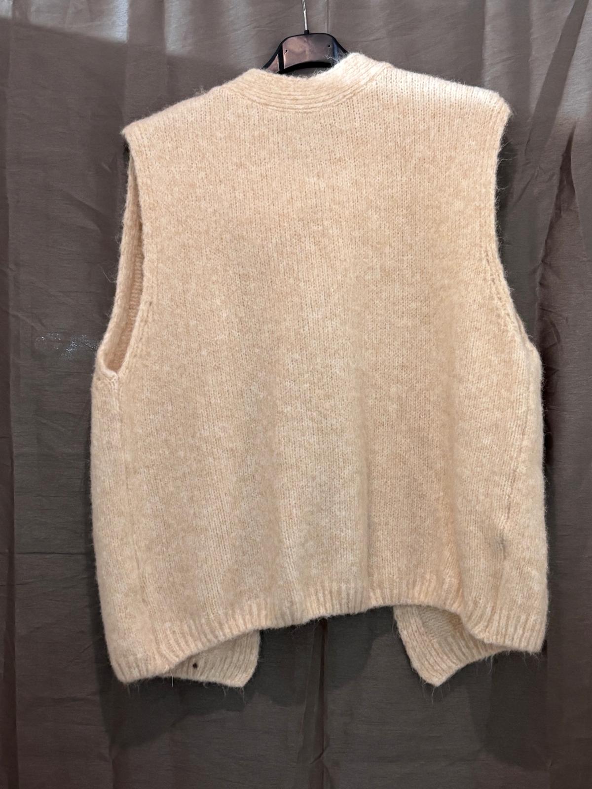 Pull sans manches en maille, fente dos