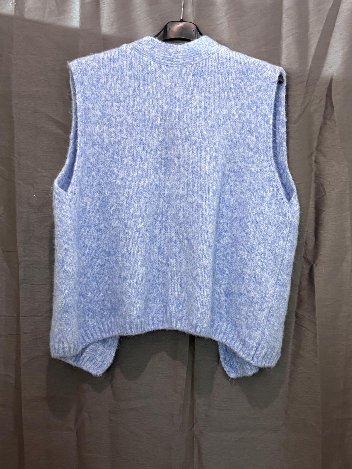 Pull sans manches en maille, fente dos