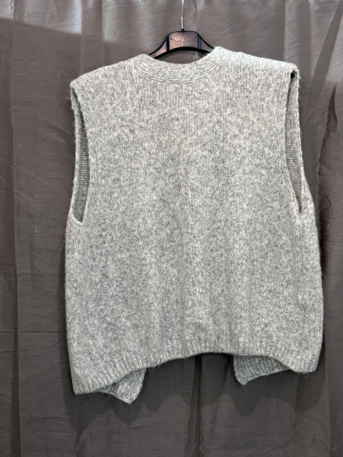 Pull sans manches en maille, fente dos