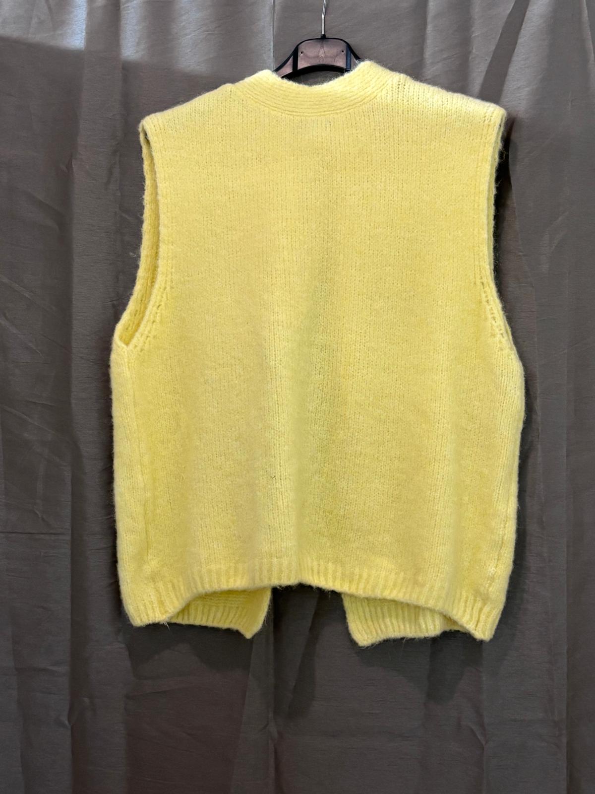 Pull sans manches en maille, fente dos