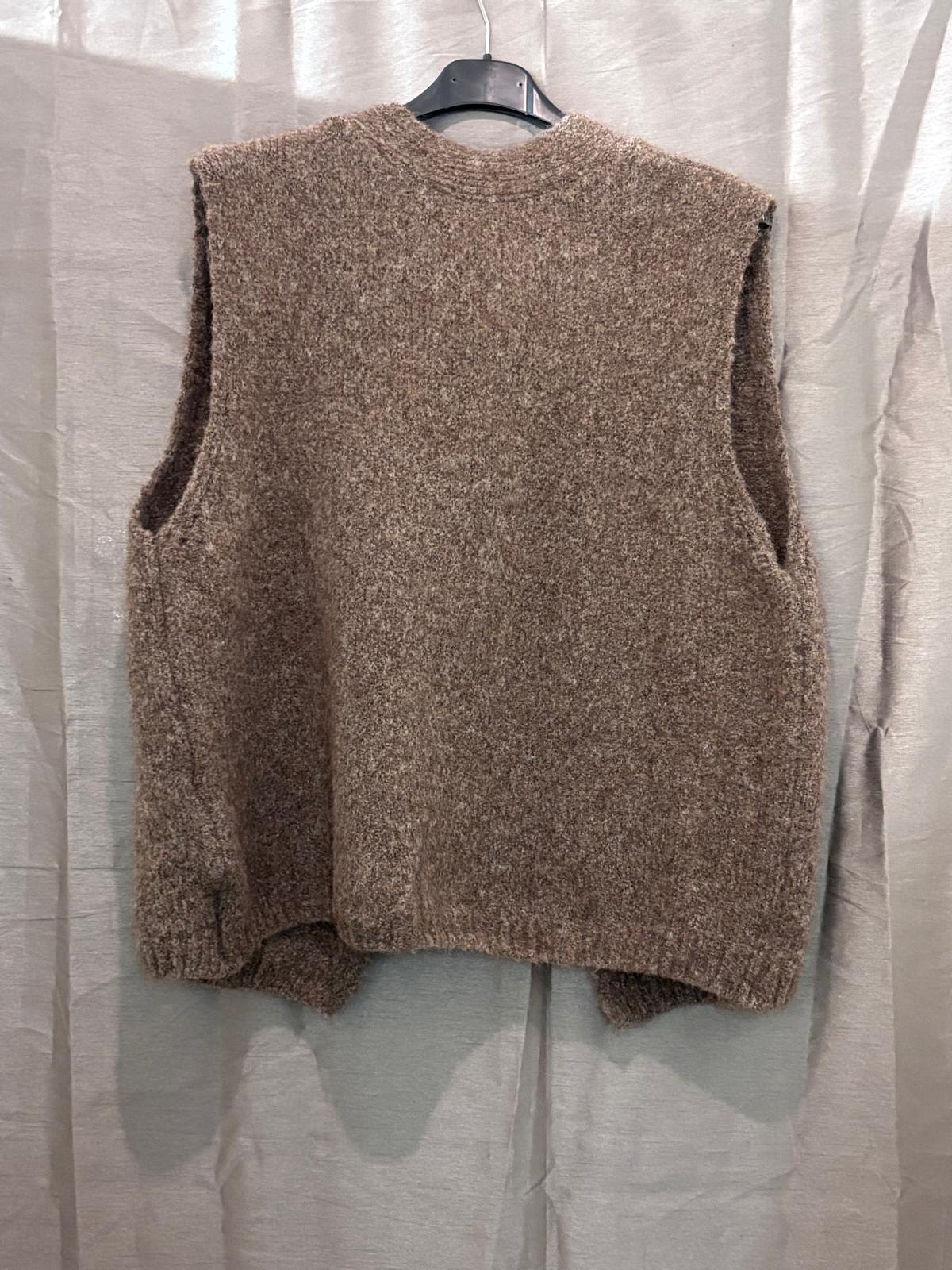 Pull sans manches en maille, fente dos